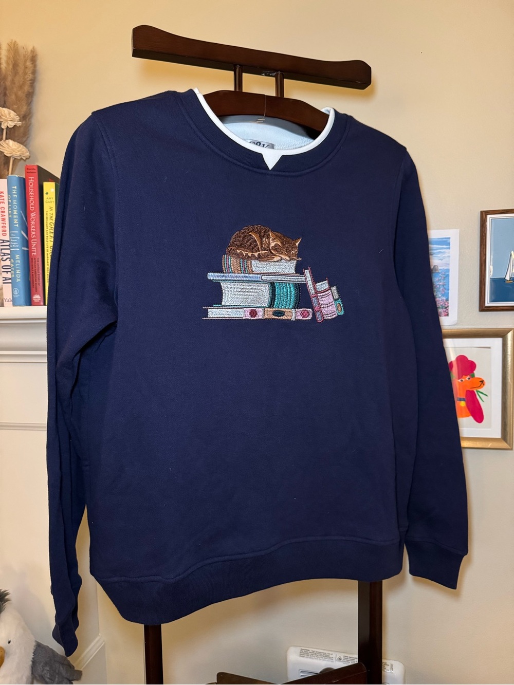 80’s double-collar embroidered sweatshirt